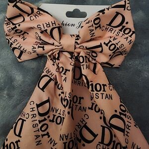Dior Blush Pink Logo Bow Accessory